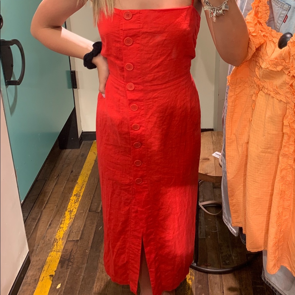 Red maxi dress